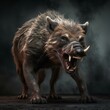 a ferocious wild boar with sharp teeth