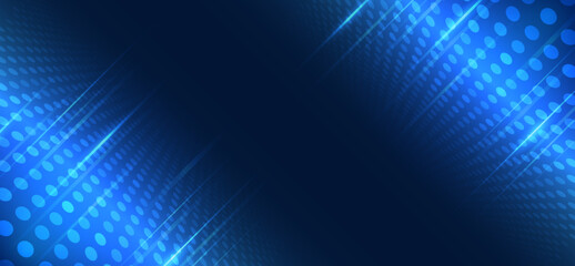 Leinwandbilder - Modern high-tech background for presentations and websites. Abstract background with glowing circle dynamic lines. Futuristic red-blue stripes in the form of a fast tunnel, moving stars.