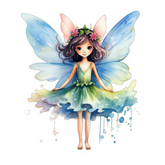 Wall Mural - fairy, cute, character, girl, fantasy, children, magic, tale, wing, art, cartoon, illustration, 