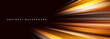 Vector black abstract wide background with yellow and orange glowing high-speed light effect. Vector illustration design banner
