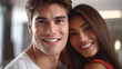 © wetzkaz - happy couple in white and red, smiling together