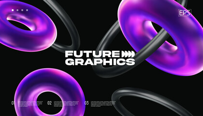Poster - 3d background with gradient geometric shapes. eps10 vector.