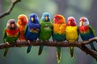 Birds in vibrant spring colors display natural flirtatious behavior, capturing unique wild moments. Generative AI