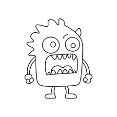 Monster funny character hand draw cartoon style