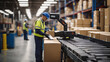 The production floor uses automated conveyors to sort boxes of finished products. Industrial tape speeds up the process. The logistics company pays great attention to the accuracy and speed of sorting