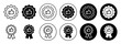 Quality certificate icon. Best quality product certificate award or reward badge symbol set. standard quality check approved medal vector sign. premium customer support and warranty certificate logo
