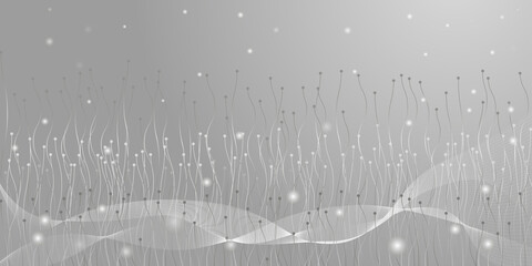 Aufkleber - neural networks, technology and science. abstract neural connections on grey background. technologic