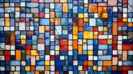 Aufkleber - A vibrant and colorful glass tile wall