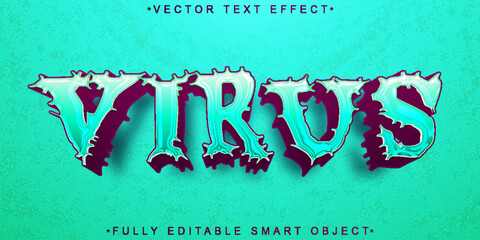 Poster - Virus Cartoon Vector Fully Editable Smart Object Text Effect