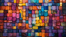 An Abstract Artwork Depicting A Vibrant Brick Wall