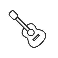 Wall Mural - Guitar line icon, musical instrument vector graphic