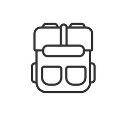 Wall Mural - Backpack icon, adventure bag for hiking or climbing vector graphic