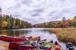 © Michael Connor Photo - canoe trip on madawaska river ontario in fall with autumn color