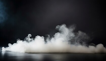  studio show with white smoke on black background abstract backdrop modern and classic style product presentation with copy space