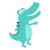 Fototapeta Dinusie - cute crocodile animal cartoon illustration