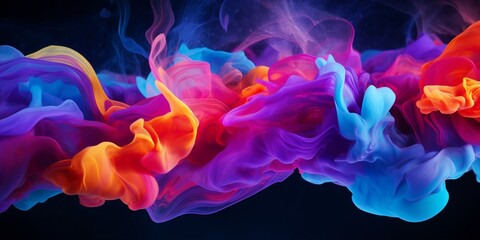 Aufkleber - Abstract flow of liquid paints in mix : Generative AI