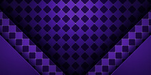 Checkered Pattern Purple Color Background, Luxury Design, Abstract Royal Banner Template, Geometric Boutique Backdrop Mockup For Website, Stage, Card