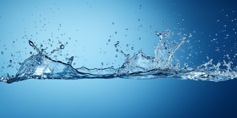 Poster - abstract water splash on blue background : Generative AI