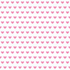 Poster - Pink hearts seamless pattern. Valentines polka dot repeating background. Heart-shaped dots decorative texture for textile, fabric, cover, poster, banner, print, card, invitation. Vector wallpaper