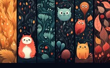 Cute Pattern Background Beautiful, Tree,  Illustration Wallpaper.
