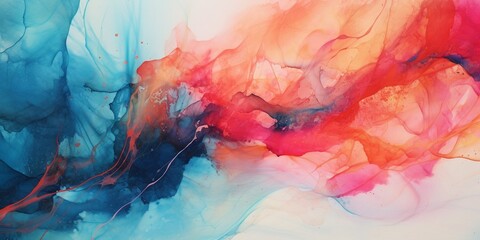Leinwandbilder - Ink, paint, abstract. Closeup of the painting. Colorful abstract painting background. Highly-textured oil paint. High quality details. Alcohol ink modern abstract painting, modern cont : Generative AI