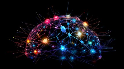 Brain composed of interconnected network lines, symbolizing the power of neural connections