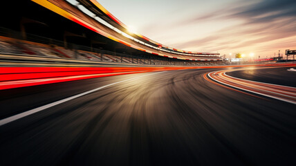 Wall Mural - Sport motion blurred racetrack