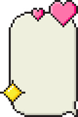 Fototapete - Pixel art dialogue box with heart and star. Speech bubbles in the mood of 90's aesthetics. Vector 8-bit retro style illustration.