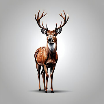 deer isolated, Transparent vector style. ai generative