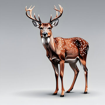 deer isolated, Transparent vector style. ai generative