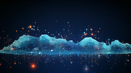 Poster - abstract cloud computing connection technology: digital innovation in the sky
