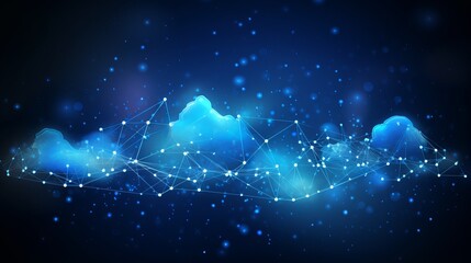Poster - abstract cloud computing connection technology: digital innovation in the sky