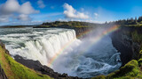 rainbow over the falls HD 8K wallpaper Stock Photographic Image 
