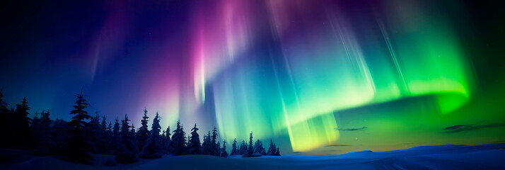 with the ethereal colors of the northern or southern lights, creating a mystical and otherworldly am