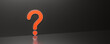 Red question mark on black background with empty copy space on right side, FAQ Concept. 3D Rendering