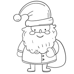 Sticker - santa claus cartoon coloring outline