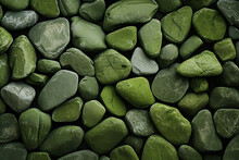 Illustration Of Old Green Stones Texture Background. Created With Generative AI