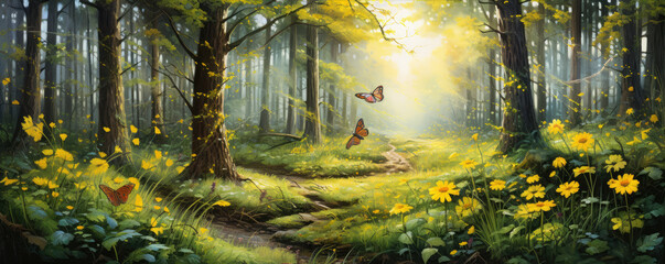  Forest meadow with lots of beauitful flowers.