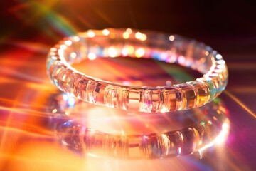 Canvas Print - light passing through a transparent glass bracelet