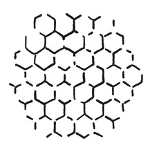 Propolis Honey Comb. Doodle Hand Drawn Honeycomb Structure. Honey, Pollen, Wax, Parchment And Bee Products In Sketch Style. Stock Black And White Illustration Isolated On A White Background.