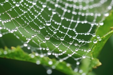 close-up of dew on a spider web