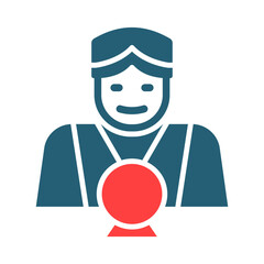 Fortune Teller Glyph Two Color Icon Design