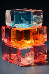 Aufkleber - an ice cube sitting on top of a piece of paper, 
