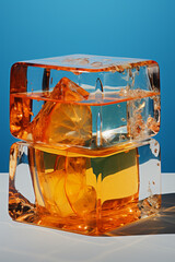 Aufkleber - an ice cube sitting on top of a piece of paper, 