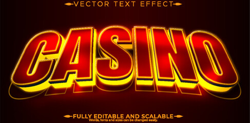 Poster - Casino slot text effect, editable winner and gambling text style