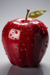 Aufkleber - A striking capture of a single vivid red apple resting against a clean white backdrop, its simplicity evoking a sense of wonder.  