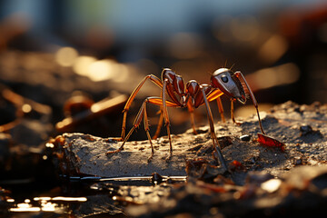 Aufkleber - the foot of an ant with a plant growing out of the soil, 