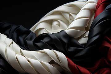 Aufkleber - braided scarf with old, black and white 