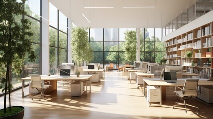 Poster - Modern office workspace with natural light
