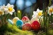 Bemalte Ostereier in Sonnenlicht: Festliche Osterstimmung